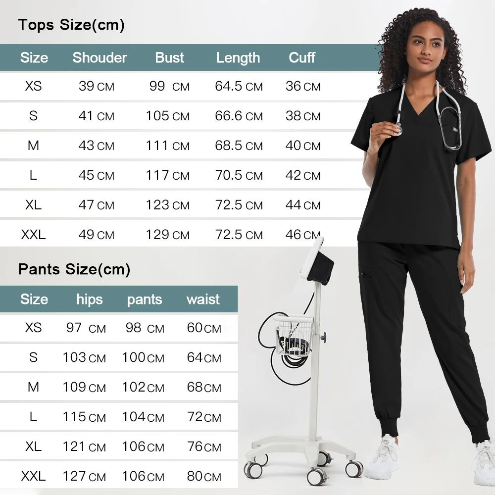 Scrubs Nursing Short Sleeved Scrub Set Women Head Nurse Medical Uniform Beauty Salon Dental Hospital Operating Room Work Clothes