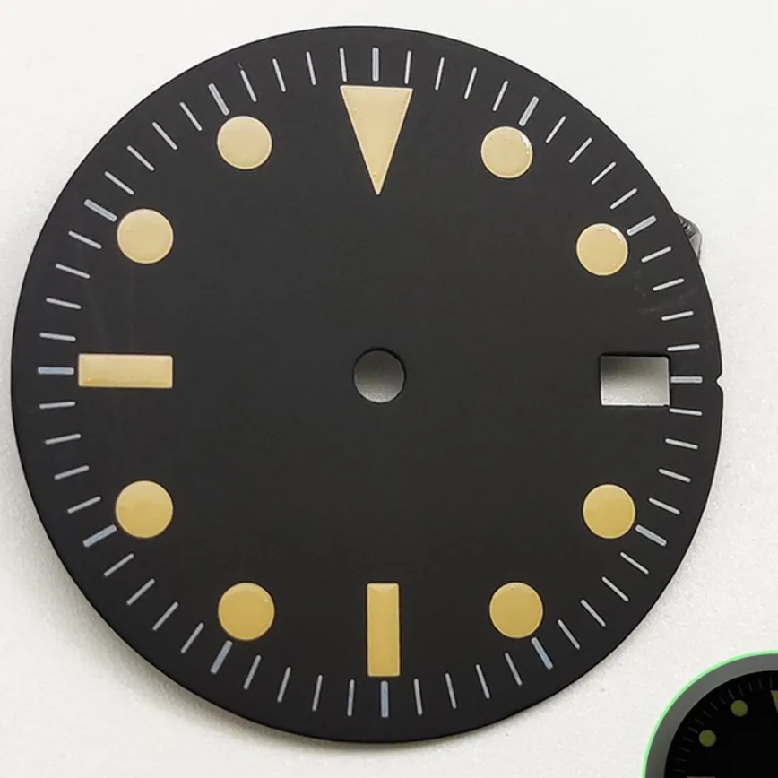 28.5/29mm NH35 Dial Black Blue Vintage Dial Luminous Dial No Logo for NH35/NH36 Movement Watch Accessories