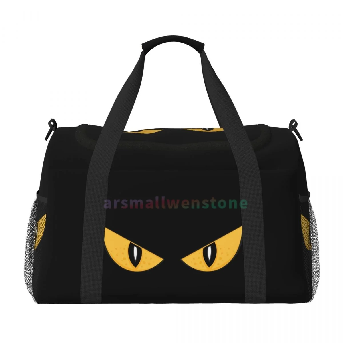 Evil Yellow Eyes Travel Duffel Bags Personalized Weekender Bag with Shoulder Strap Sport Gym Yoga Luggage Bag