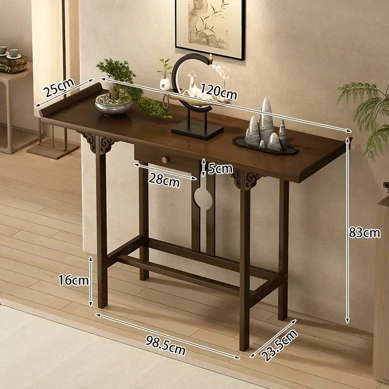 Xuanguantai Foyer Table Household Incense Case New Chinese Simple Living Room Strip Case End View Table Light Luxury Factory