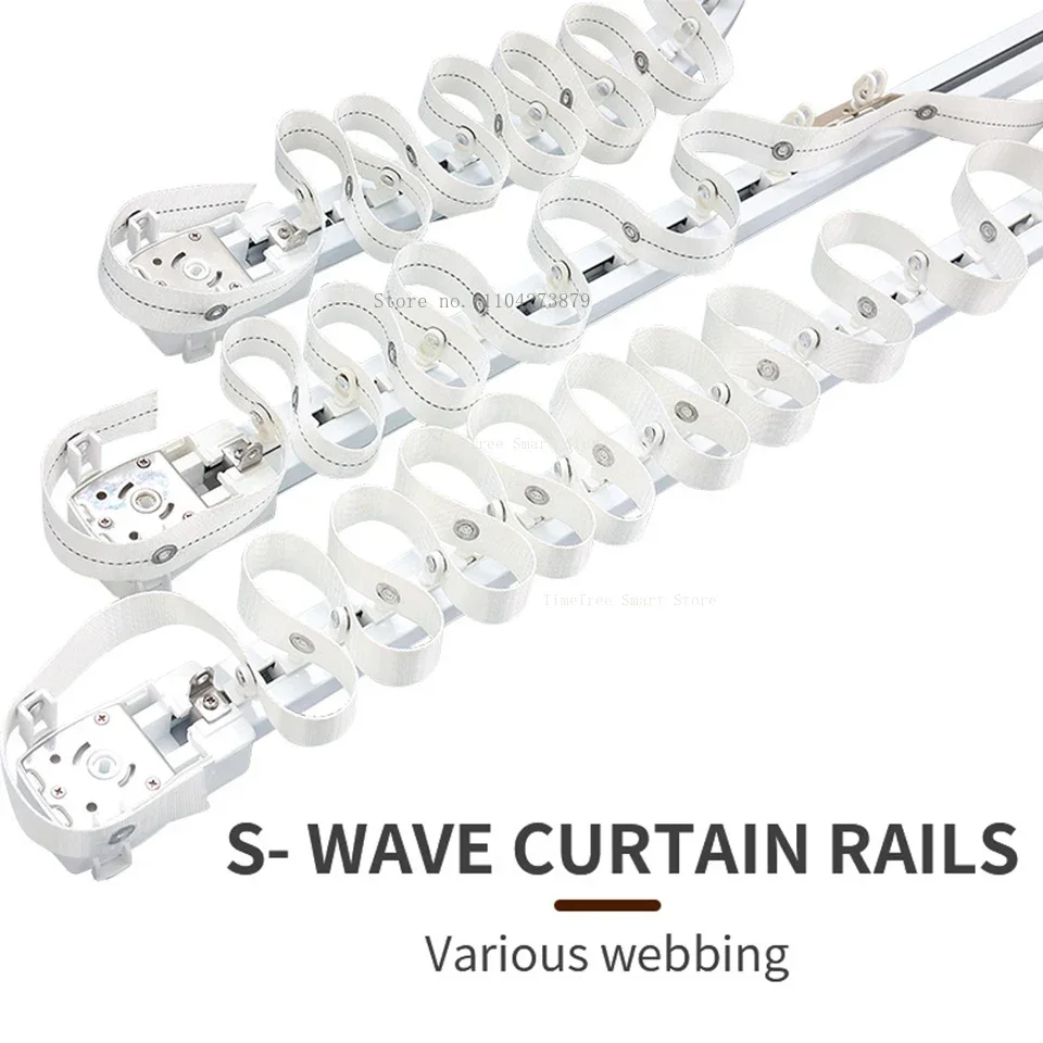 Aqara Curtain Rod S Wave Ripple Fold Electric Curtain Track Rail Cornice For Aqara Zigbee Tuya WiFi Engine Smart Curtain Motor