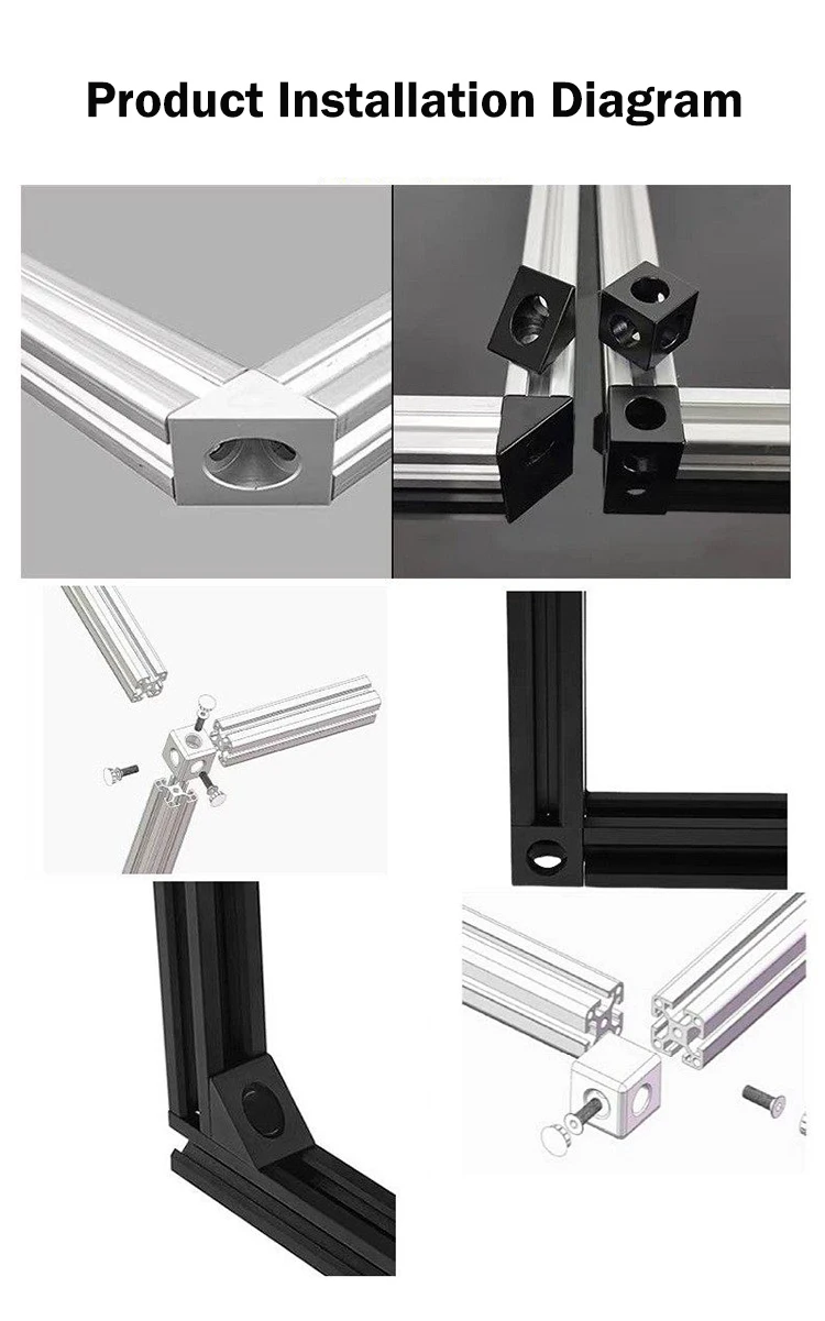 4pcs 1515/2020 Aluminum Block 90 Degree Angle Corner Connector for V-Slot/C-Beam Aluminum Extrusions Profile 3D Printer Parts view 6