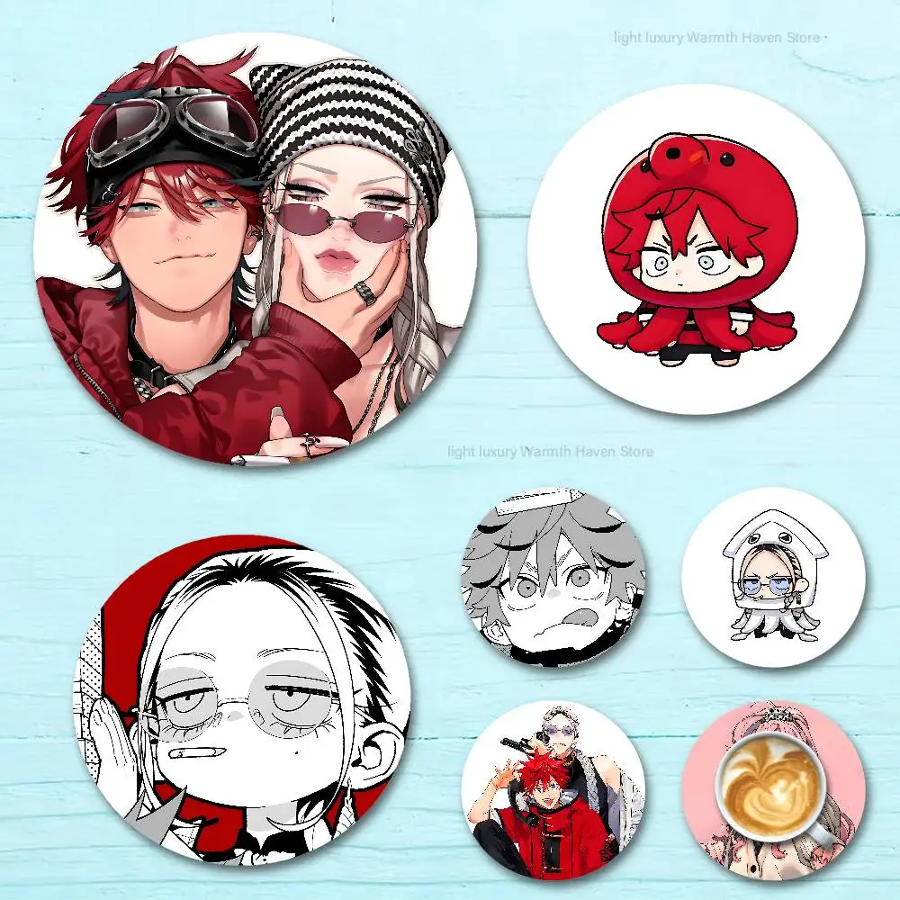 

Manga G-Gokurakugais Heat Resistant Round Wooden Coasters Non-slip Drink Cafe Decoration 2D Flat Color Print Coasters