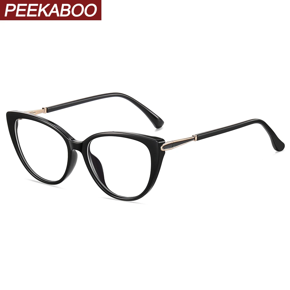 

Peekaboo модная оправа для очков «кошачий глаз», прозрачные черные очки TR90 с защитой от синего света для женщин, прозрачные линзы, женские подарочные товары