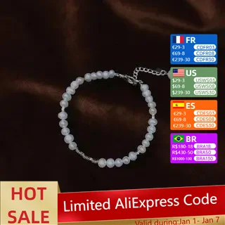 Natural Freshwater Pearl Bracelet 4-5mm Natural White Pearl Bracelet Nearly Round and Slightly Flawed Extension Chain