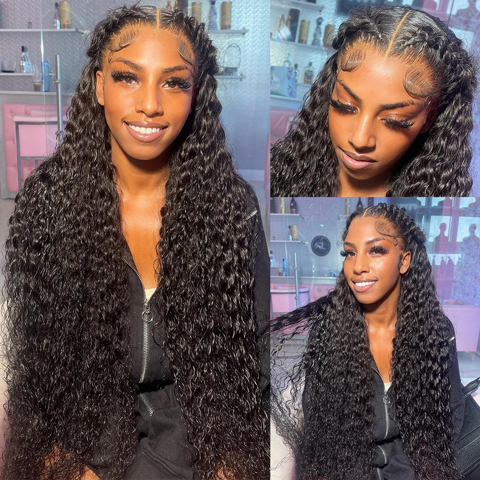 40 นิ้ว Deep Wave 13x4 13x6 Hd โปร่งใสลูกไม้ด้านหน้าวิกผมผู้หญิง Water Wave 360 ลูกไม้ด้านหน้าผมวิกผมลอนผมมนุษย์วิกผม