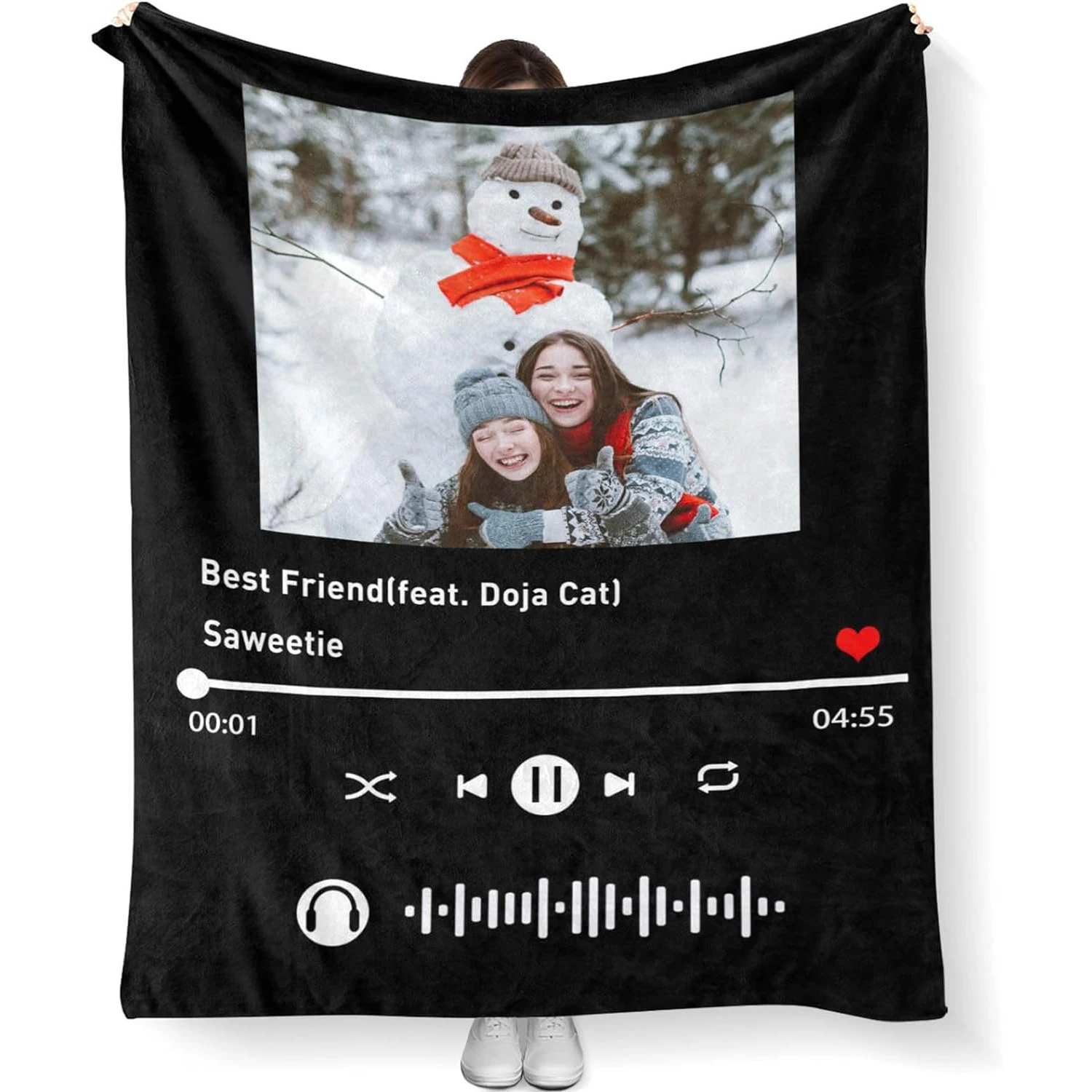 

with Personalized music blanket: customized blanket for couples photos, birthday wedding, Christmas gift for sisters friends