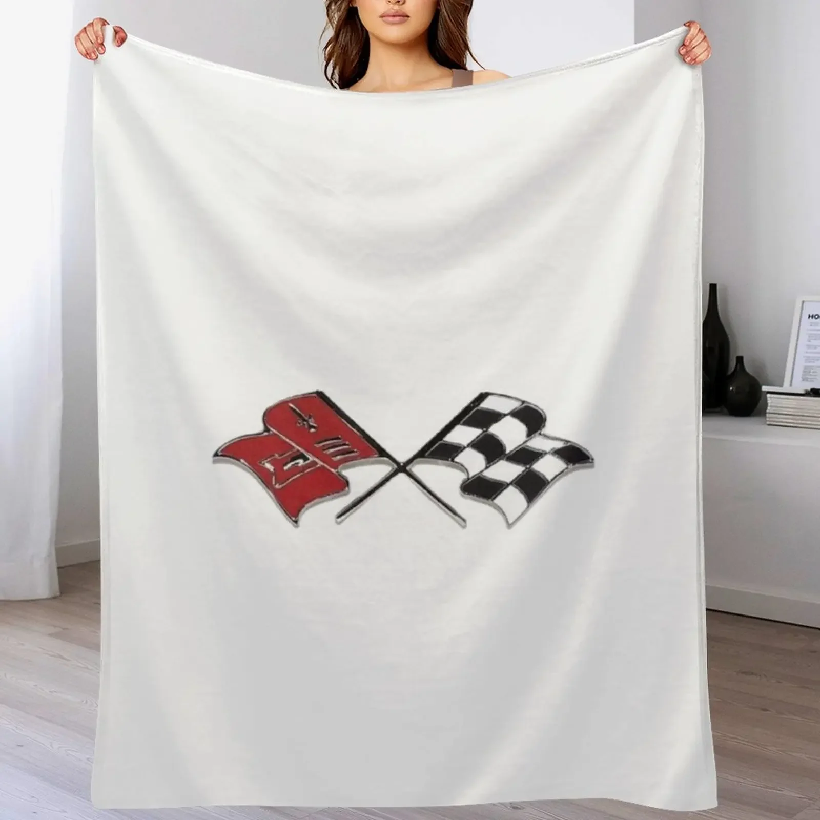 Racing flags fun t-shirt Throw Blanket Compact Warm Blanket for Car Road Trip