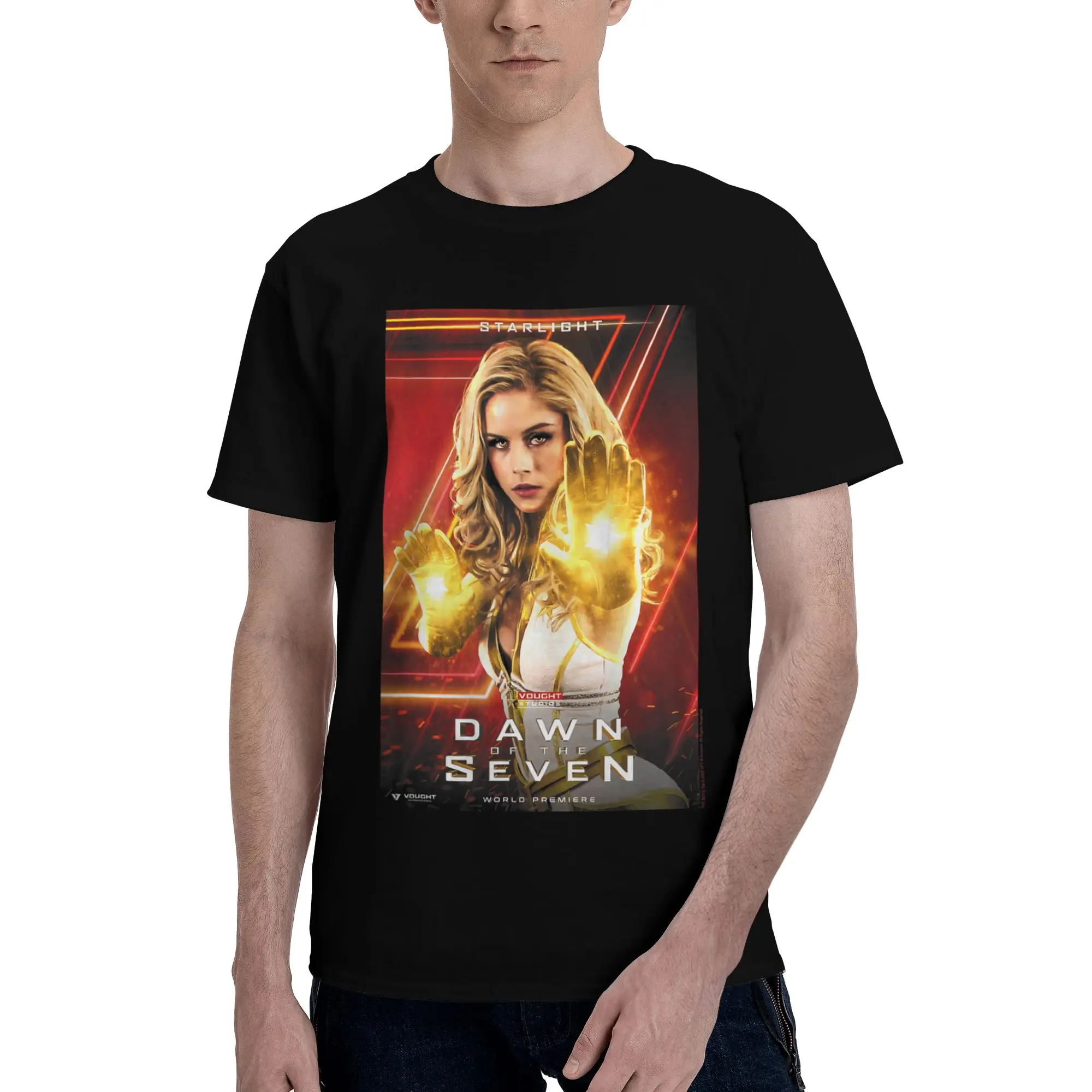 The Boys Starlight Vought Poster Superhero Novelty 100% Cotton T-Shirt The Boys Tees Tops For Men