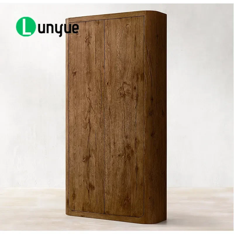 Solid Wood Oak Bookcase  Living Room Decorative Cabinet Modern Simple Bedroom Wardrobe Edge Storage Furniture