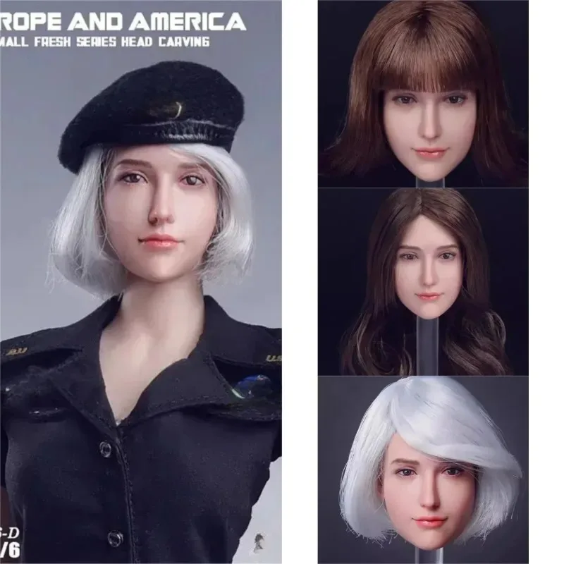 

FireGirl FG066 1/6 Scale Female European American Sweet Beauty Head Sculpture Model for 12" Pale Skin PH TBL Doll
