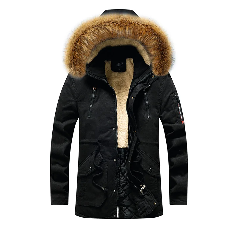 Men Long Down Jackets With Fur Collar Winter Overcoats Warm Parkas High Quality Male Outdoor Hooded Casual Jackets Long Coats 4