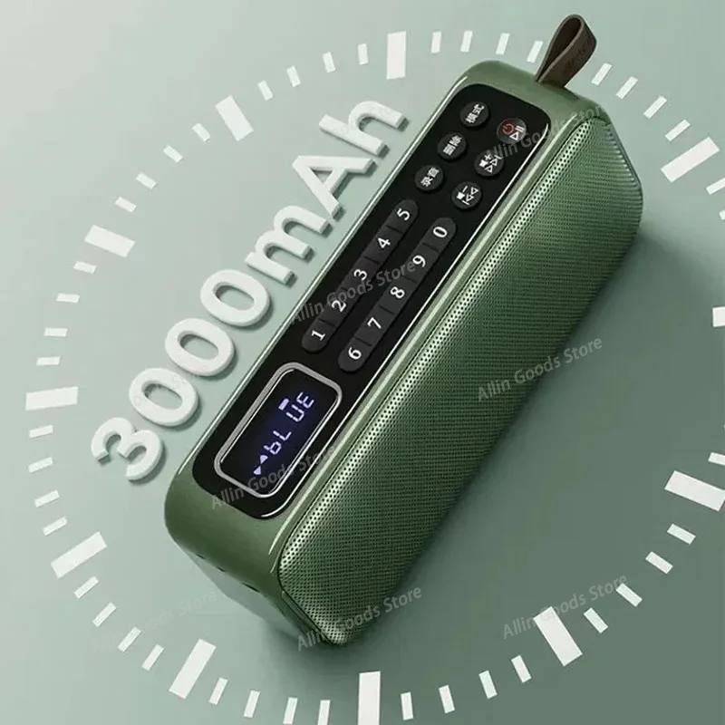 Portable FM Radio 3000mah Rechargeable Radios Receiver Bluetooth Alta Potenci Recorder with LED Display TF Card USB Play