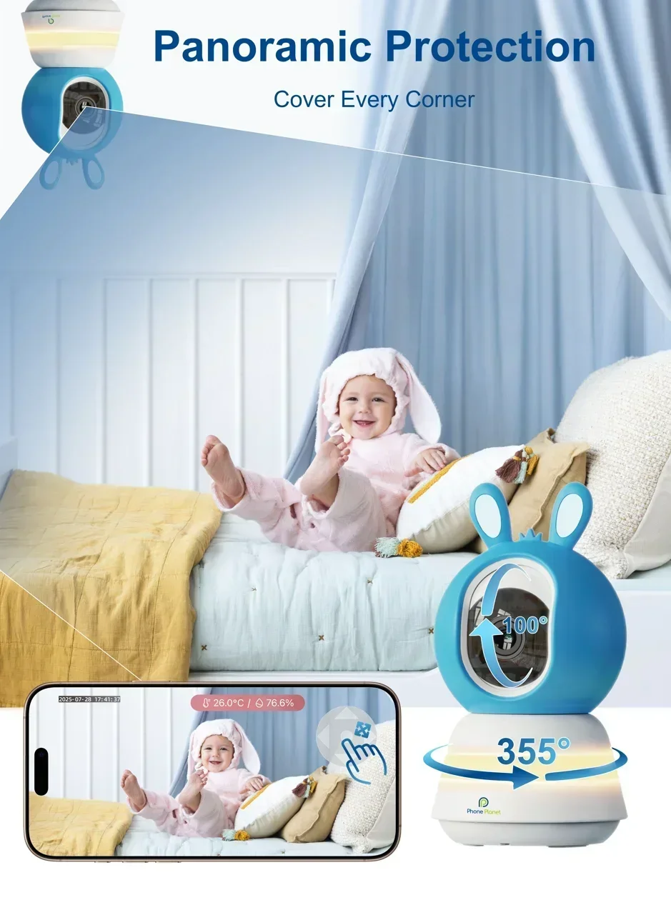 

2.4G+5G Smart Home Security camera Smart Life AI Baby Monitor with 5 inch Video Nigision 2-Way Audio Temperature Sensor Lullaby