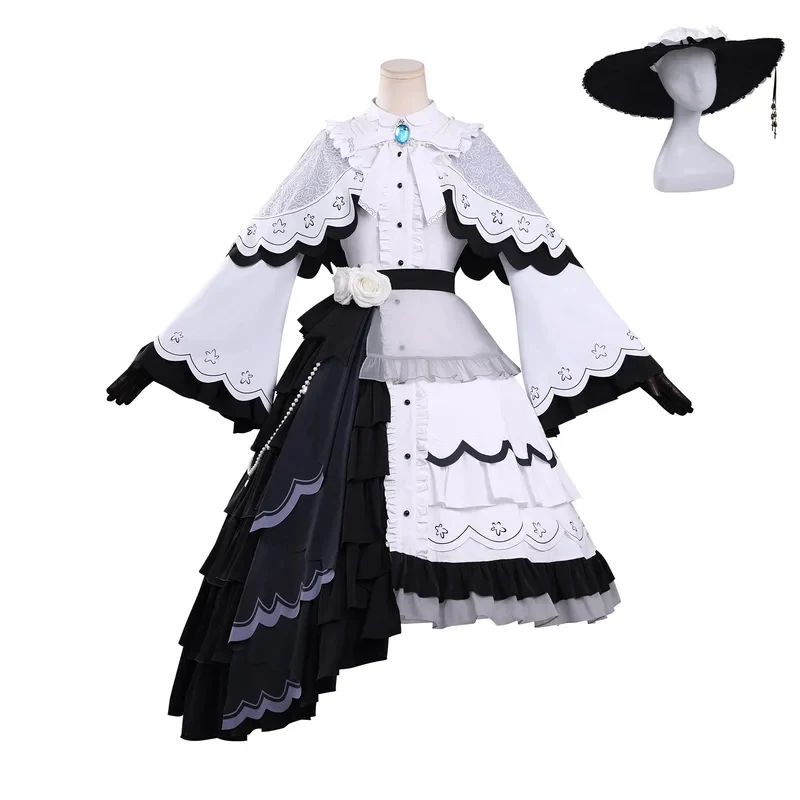 

354552.Magical Girl Witch Trial Tsukishiro yuki Cosplay Game Costume Wig Halloween Carnival Party Clothes1【【