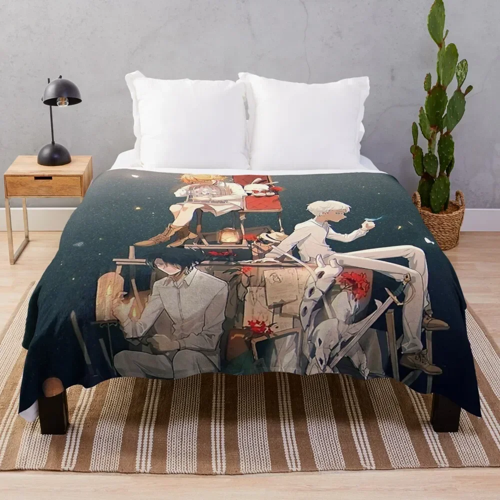 Best Anime The Promised Neverland Throw Blanket Sofa Quilt Sofa Throw wednesday Blankets