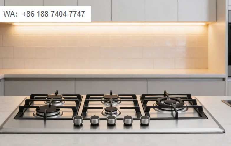 Built-in Gas Cooker, Stainless Steel Material, 5 Metal Control Knobs, Natural Gas/Propane Available for Home Kitchen