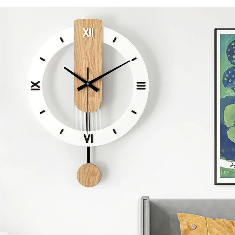 Minimalist, creative, and light luxury wall clock for living room, modern home art clock, background wall pendulum clock