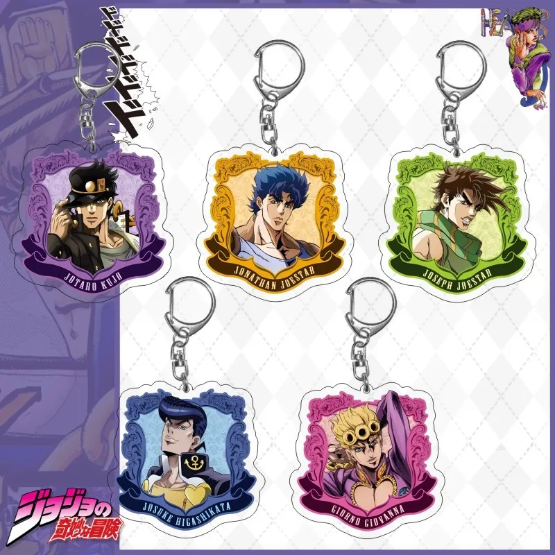 Jojo'S Bizarre Adventure Giorno Bucciarati Anime Two Dimensional Acrylic Figure Display Pendant Hanging Ornament Keychain Choice