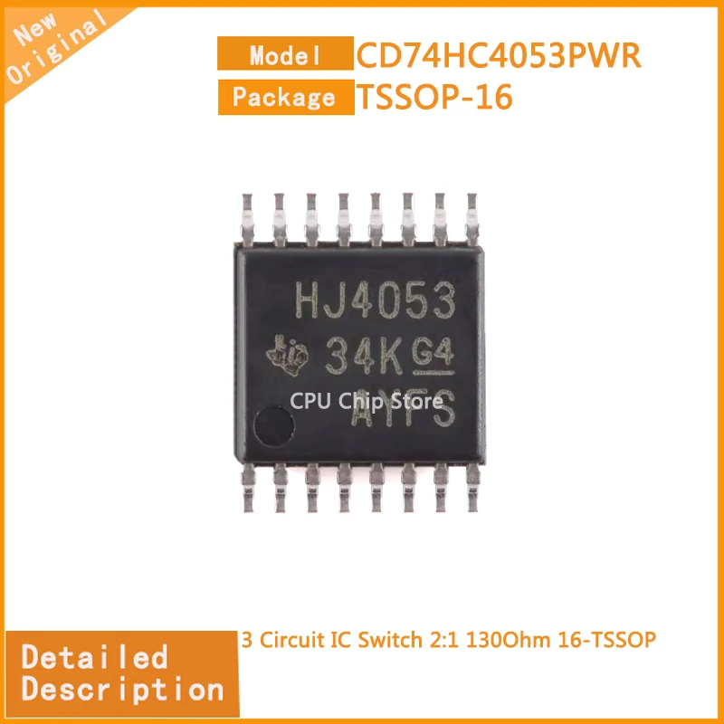 20Pcs/Lot  New Original  CD74HC4053PWR CD74HC4053 3 Circuit IC Switch 2:1 130Ohm 16-TSSOP