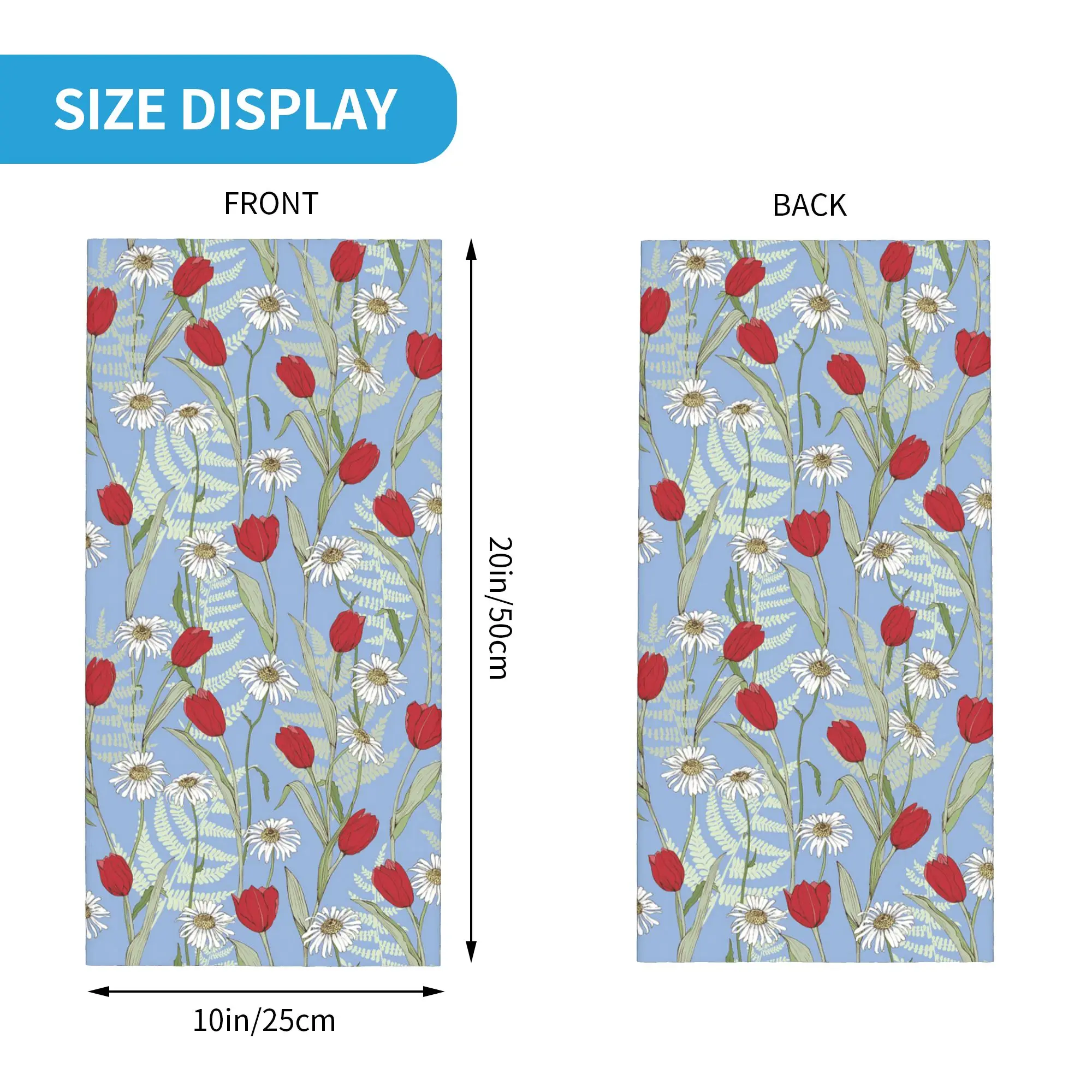 Tulip Bandana Neck Gaiter Printed Face Scarf Cycling Scarf Hiking Fishing for Men Women Adult Winter