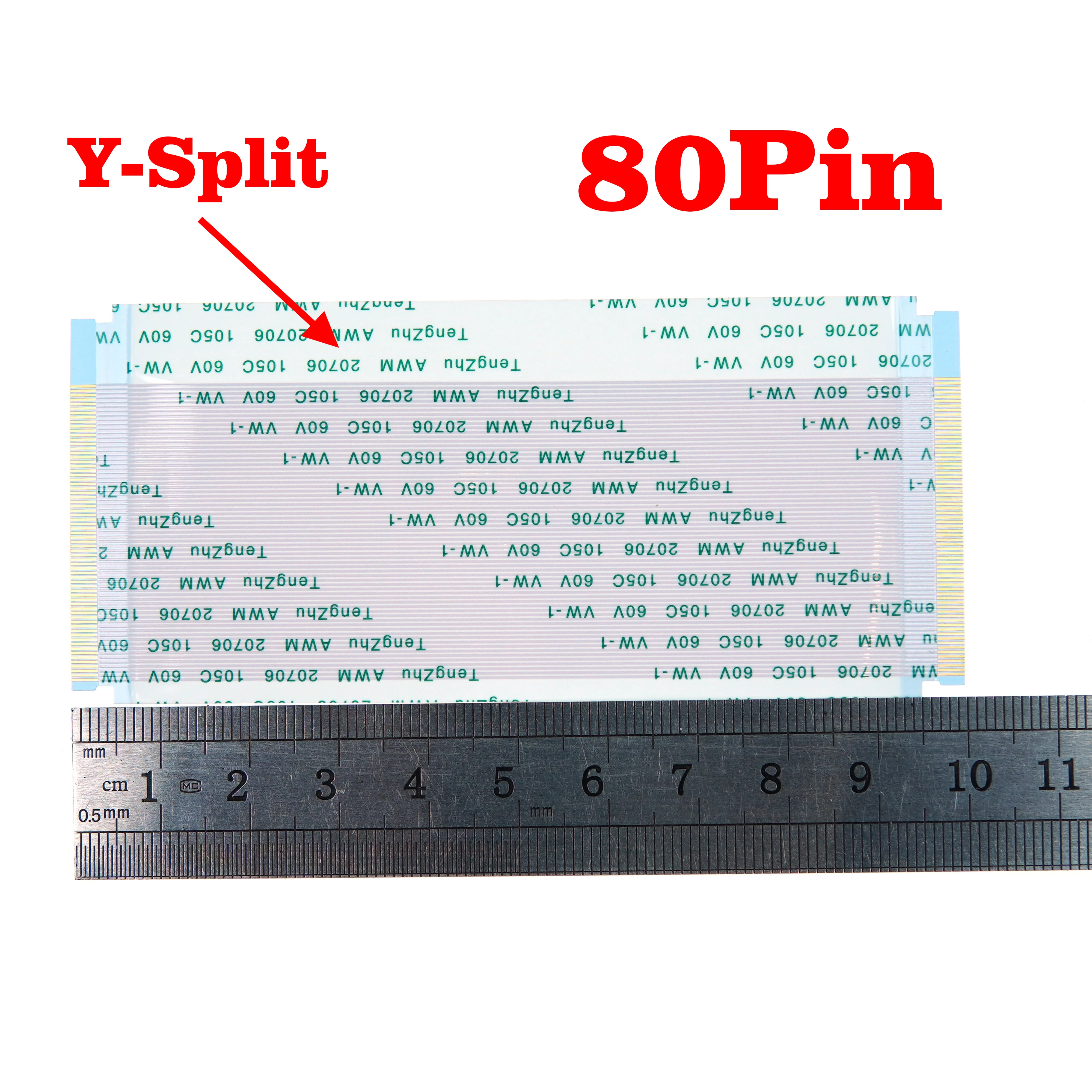 High Quality 1pc AWM 20706 105C 60V VW-1 A 0.5mm 80P Narrow Width 42mm Y-cut FFC Flat Cable 100mm Long