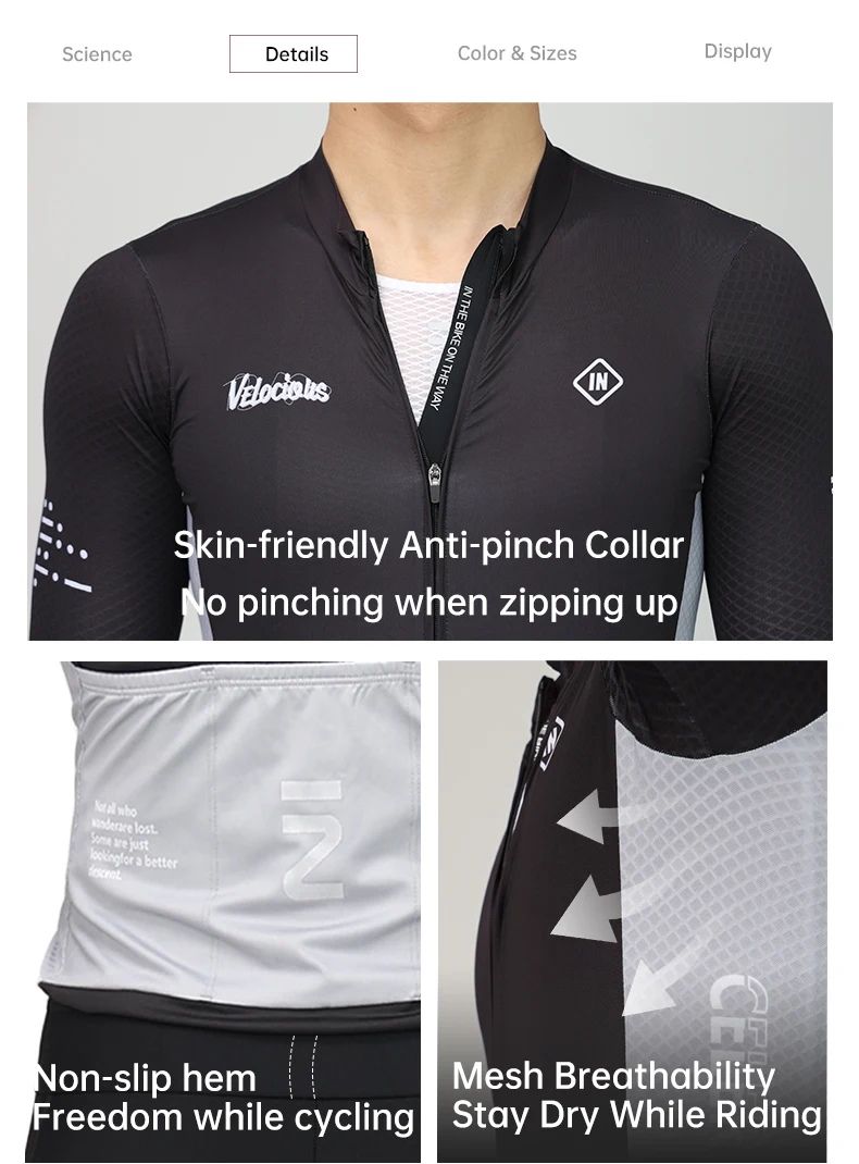 INBIKE Professionelles Radtrikot für Herren, Sommer, atmungsaktiv, schnell trocknend, kurzärmelig, für Rennradfahren, mit Taschen – Detail 7