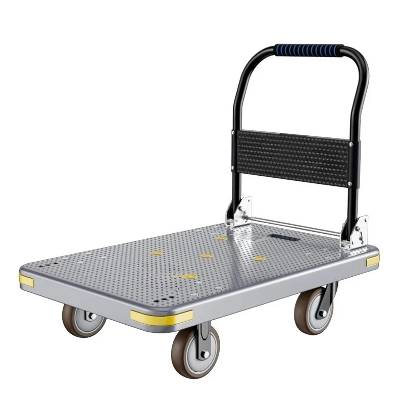 High Quality Plastic Trolley 300kg Load Capacity With Foldable Handle Durable Movable Transportation Tool Space Saving Design