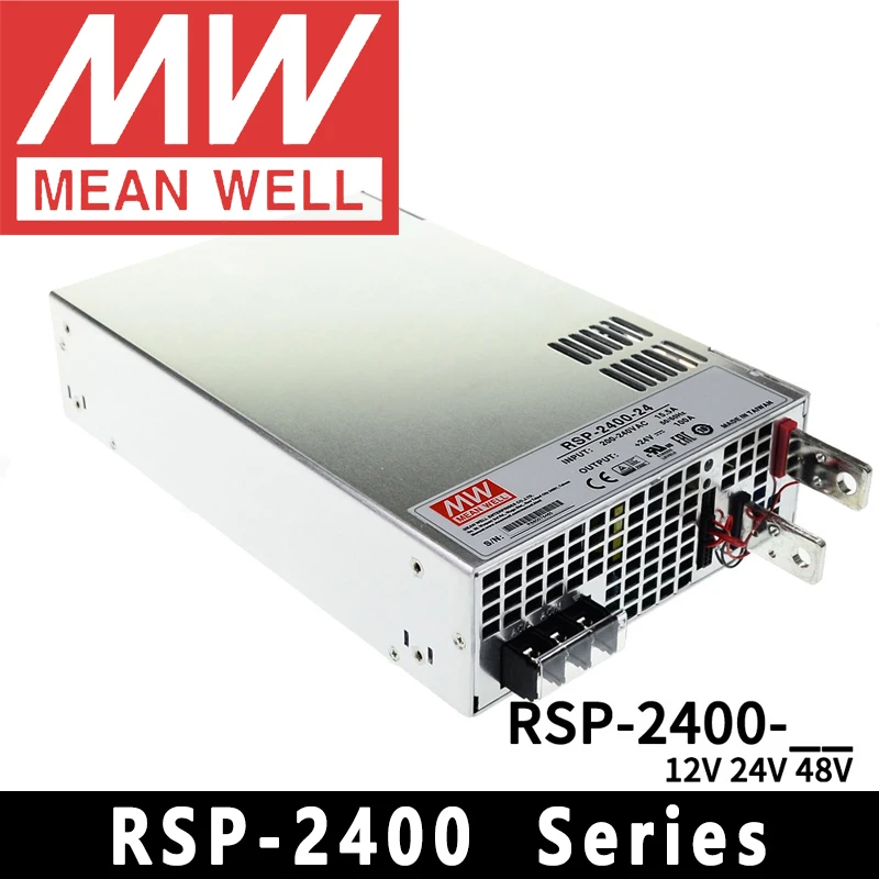 Original Mean Well RSP-2400-12/24/48 meanwell AC/DC 12V/24V/48V 180-264VAC Input 2400W Single Output Power Supply