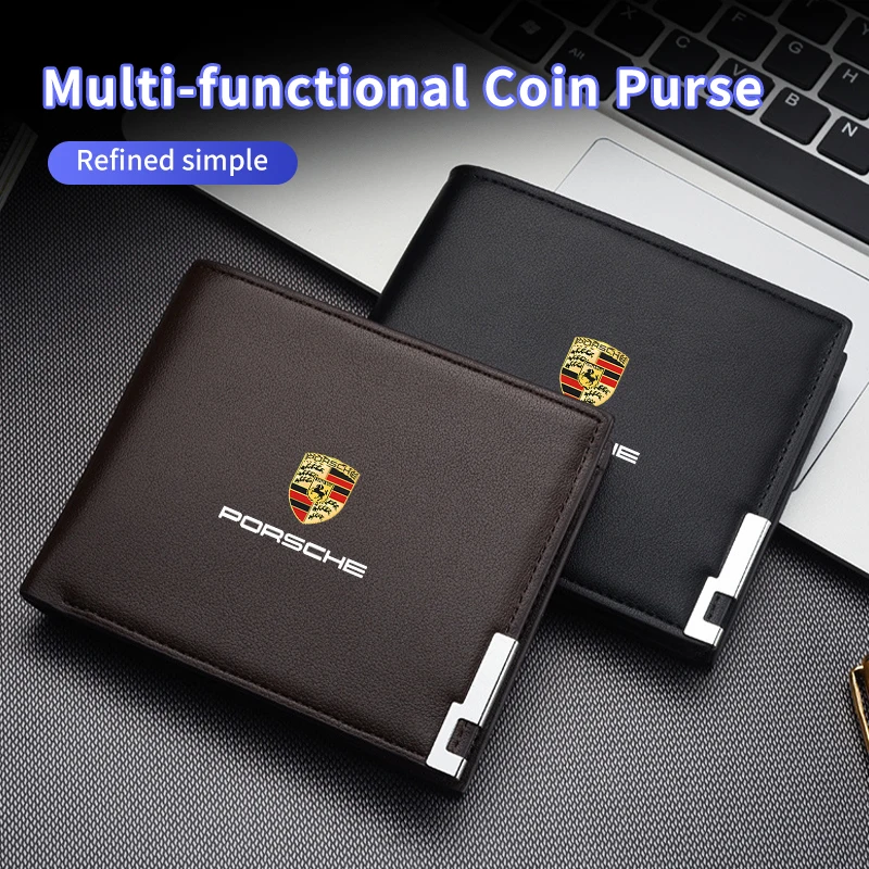 Car Men Wallet Credit Card Holder Ticket Storage Money Organizer Driving License Holder For Porsche Cayenne Macan Panamera 718