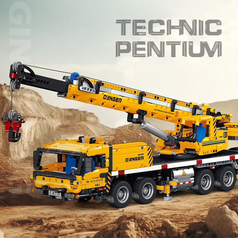 

2024pcs Technical Engineering Crane Model Remote Control Crane Assembly Building Block Set Adult Boy Toy Gift