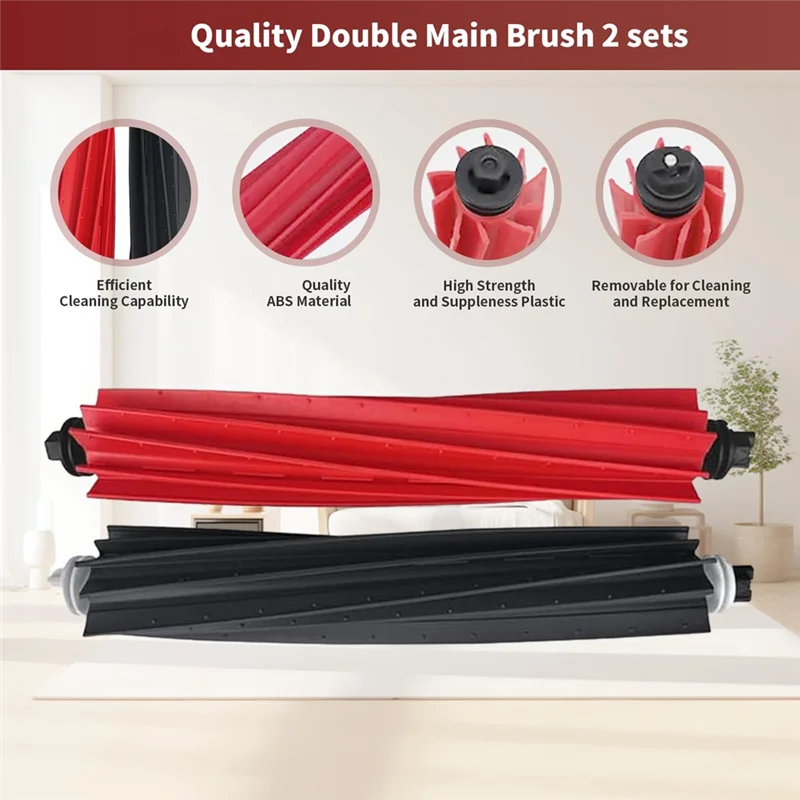 ABVI-For Roborock S8 Maxv Ultra مكانس كهربائية للكنس الملحقات الرئيسية فرشاة جانبية فلتر HEPA كيس لجميع الغبار الملحقات