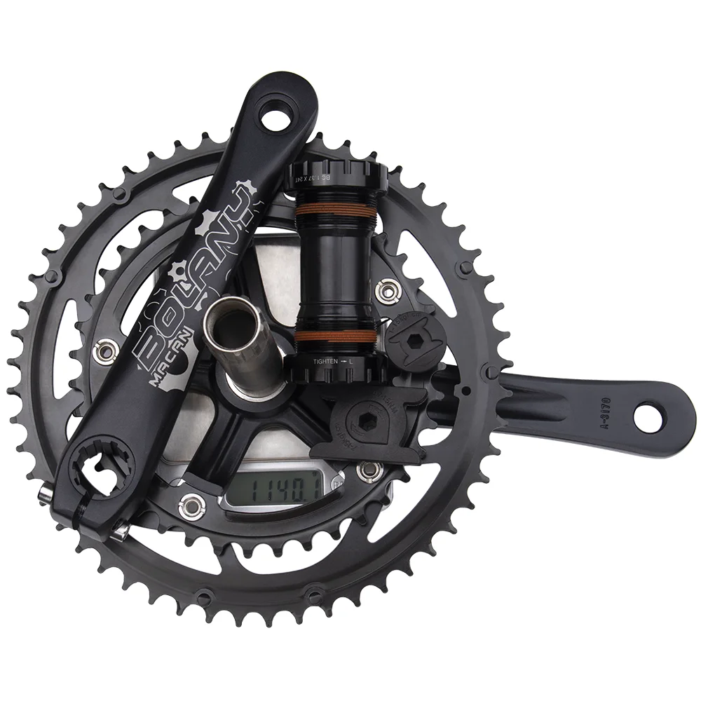 BOLANY Road Bike Crankset 130BCD 170mm Double Gear 53-39T BB68 Hollow Bicycle Double Chainrings Crank MTB Accessories