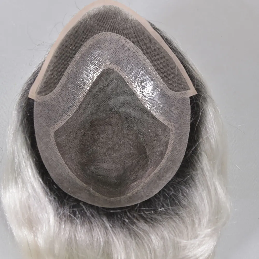 

Мужской парик-система замещения волос Hollywood Style из натуральных волос, швейцарское кружево, моно-сетка с полиуретановой основой, модель 1BT60R # 8x10 дюймов