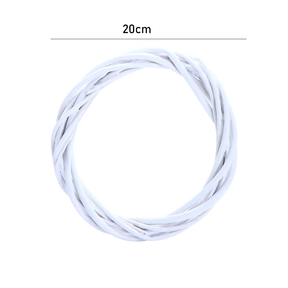 Party DIY Craft Ornament Vine Natural Hanging Wicker Wreath Christmas Decoration Rattan Ring White Garland