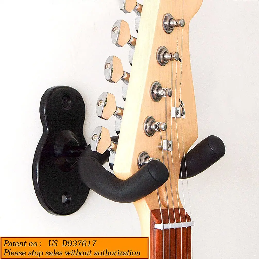 Guitar Wall Mount Hanger Hook Acoustic Electric Bass Guitar Wall Hook Hanger Black Metal Holder Hanger