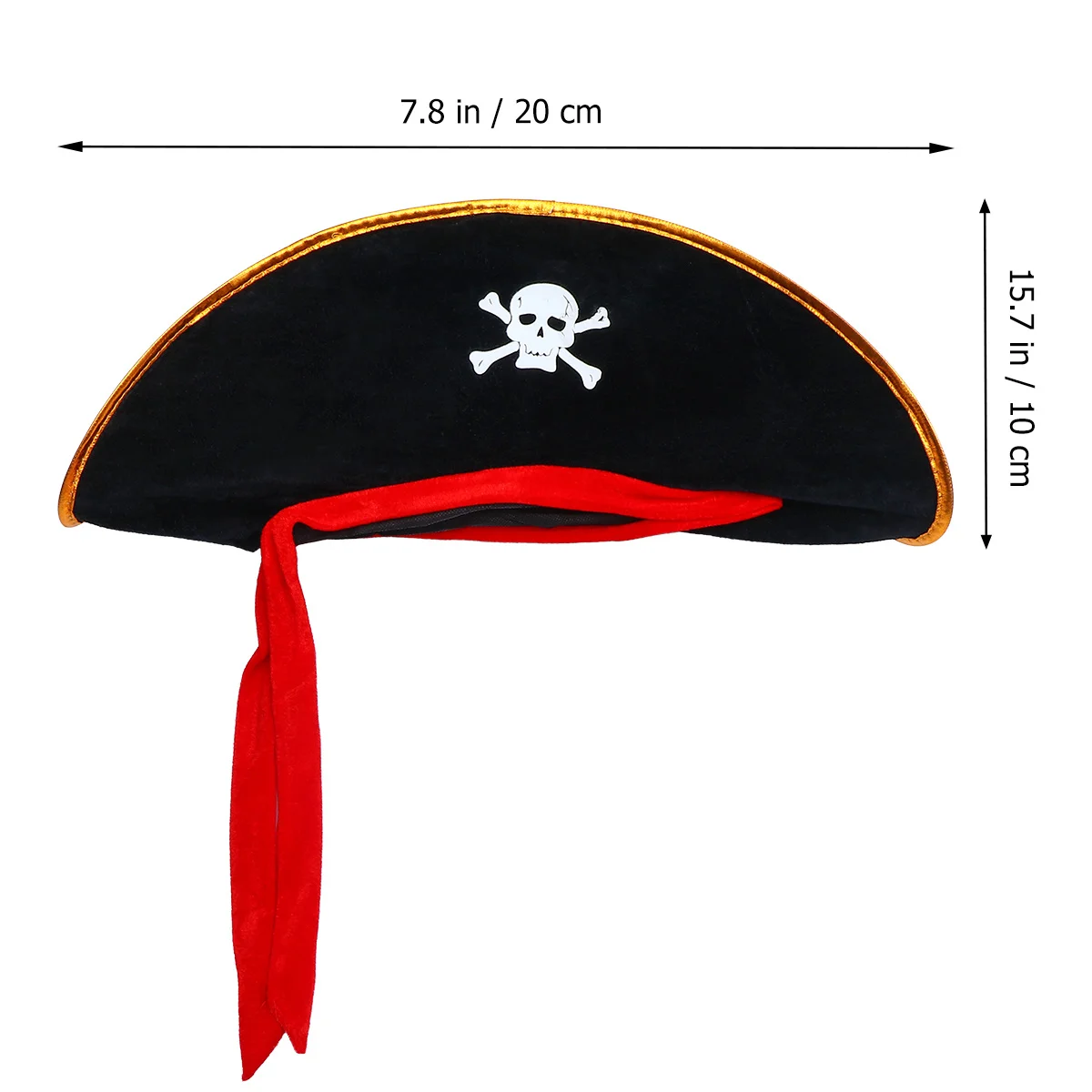 3pcs Pirate Hat Set Black Halloween Cosplay Accessories For Party Costume Props Skull Design Unisex Lightweight