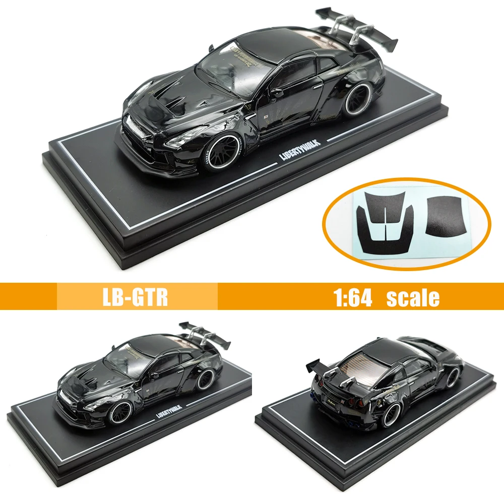 1/64 LBWK GTR Diecast Model Car Vintage Classic JDM Sports Vehicle 1:64 Toy Hobby Collection for Adults Gift with Display Case