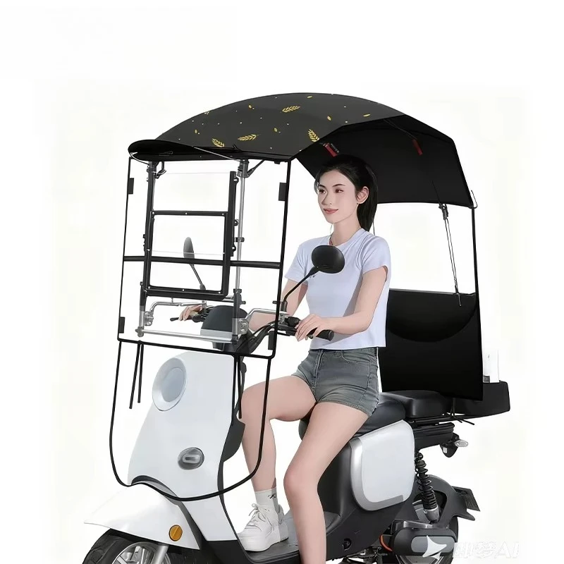 

Прозрачный полноразмерный чехол-зонт для электросамоката, ветрозащитный, солнцезащитный, водонепроницаемый, для мотоцикла