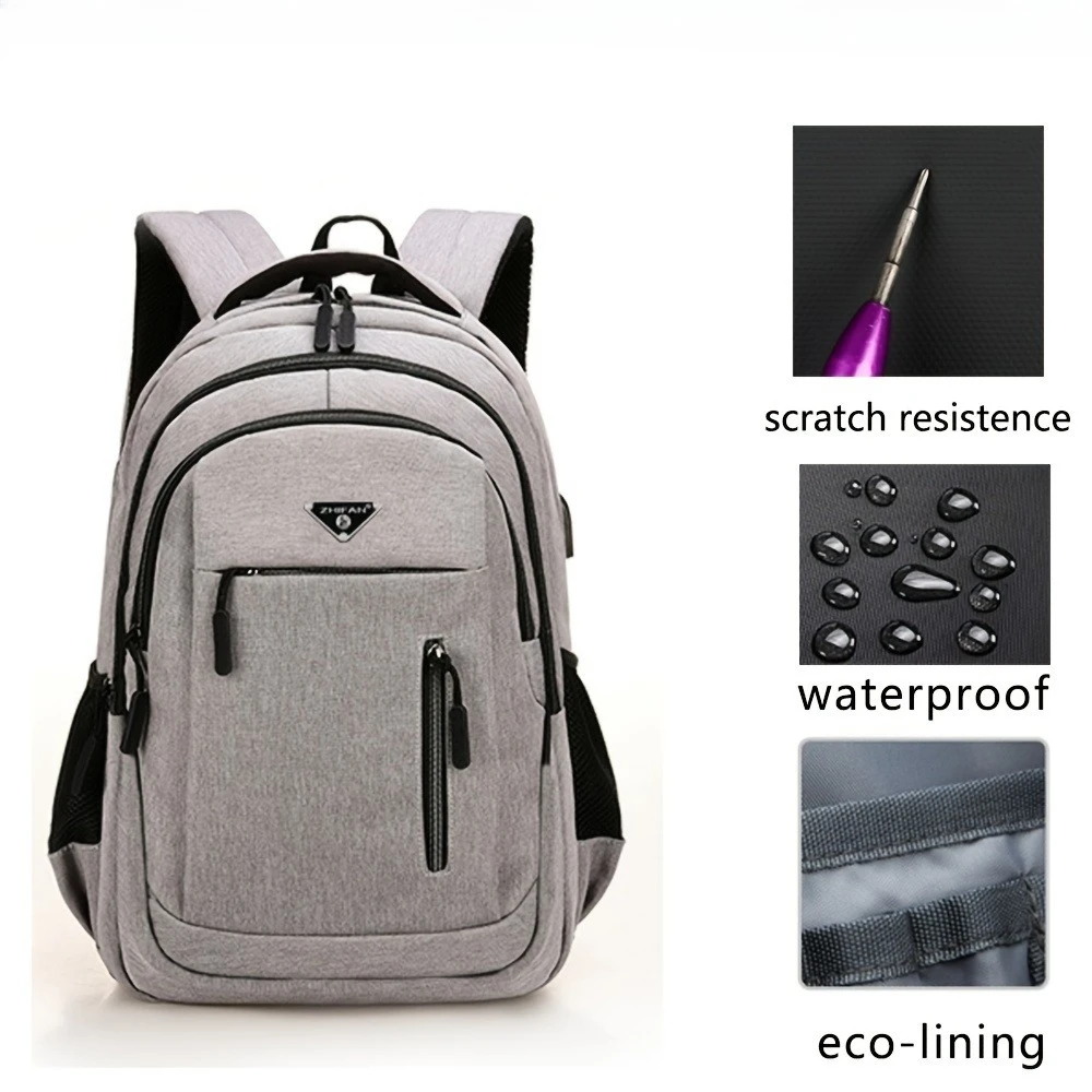 

Fashionable Large Capacity Backpack Laptop Backpacks 15.6in Oxford Black High School Bags Teen College Boy Girl Student Backpack