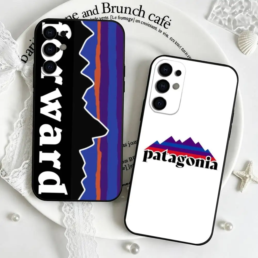 F-Fashion P-Patagonias logo Phone Case Black Silicone Soft For Samsung S25,S24,S21,S22,S23,S30,Ultra,S20,Plus,Fe,Lite