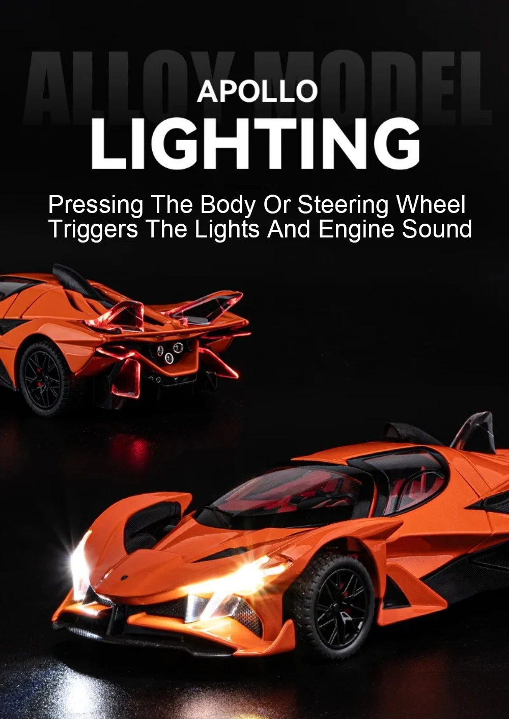 1:24 Eldorado EVO Miniature Toy Sports Car Models Alloy Diecast Sound Light Doors Opened Pull Back Sports Cars for Boys Gifts