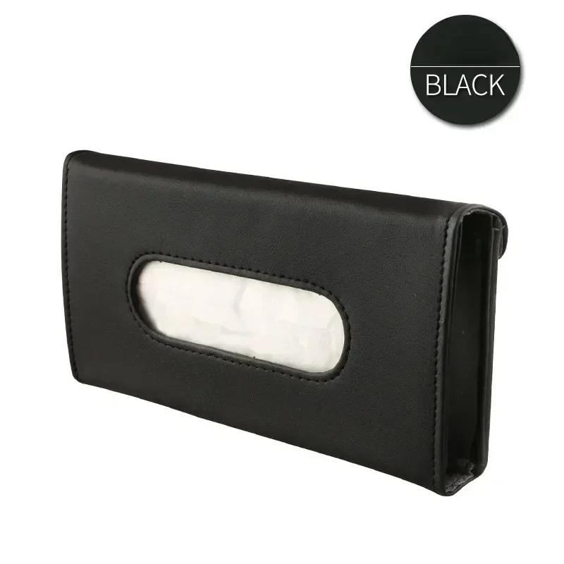 

Car Visor Tissue Holder PU Leather Hanging Paper Towel Clip Napkin Holder Backseat Tissue Case Auto Interior Accessories