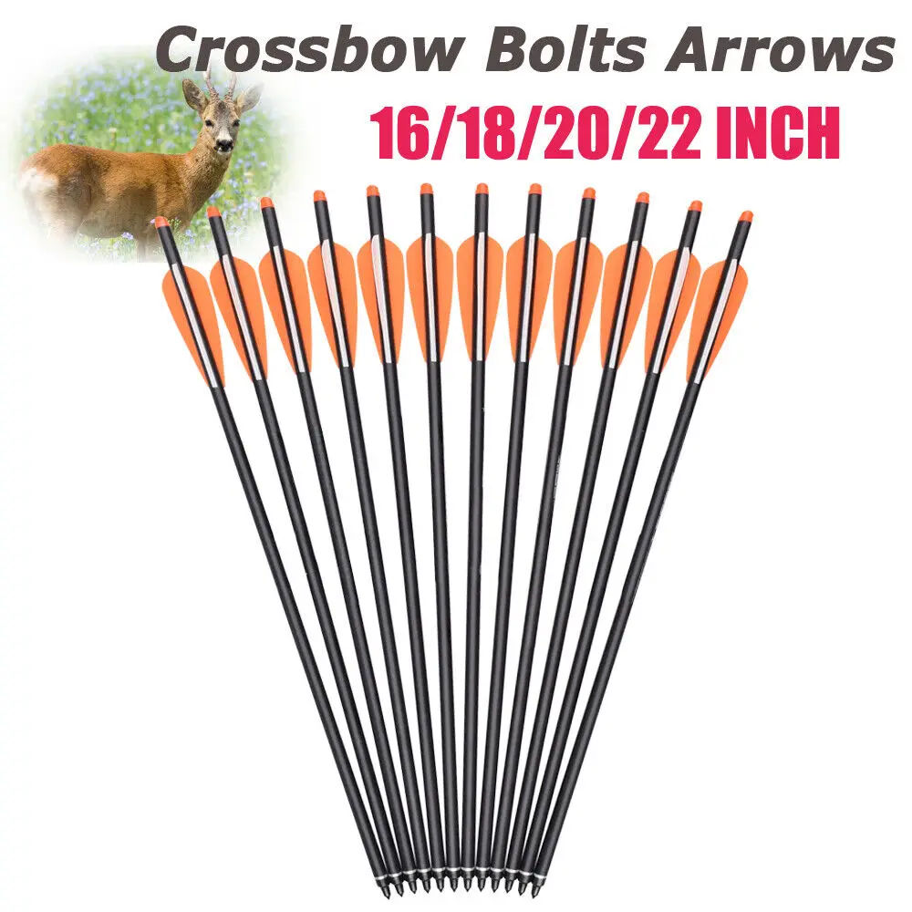 

12Pcs Carbon Arrows Bolts 16" 18" 20" 22" Target Points Archery Bow Hunting Target
