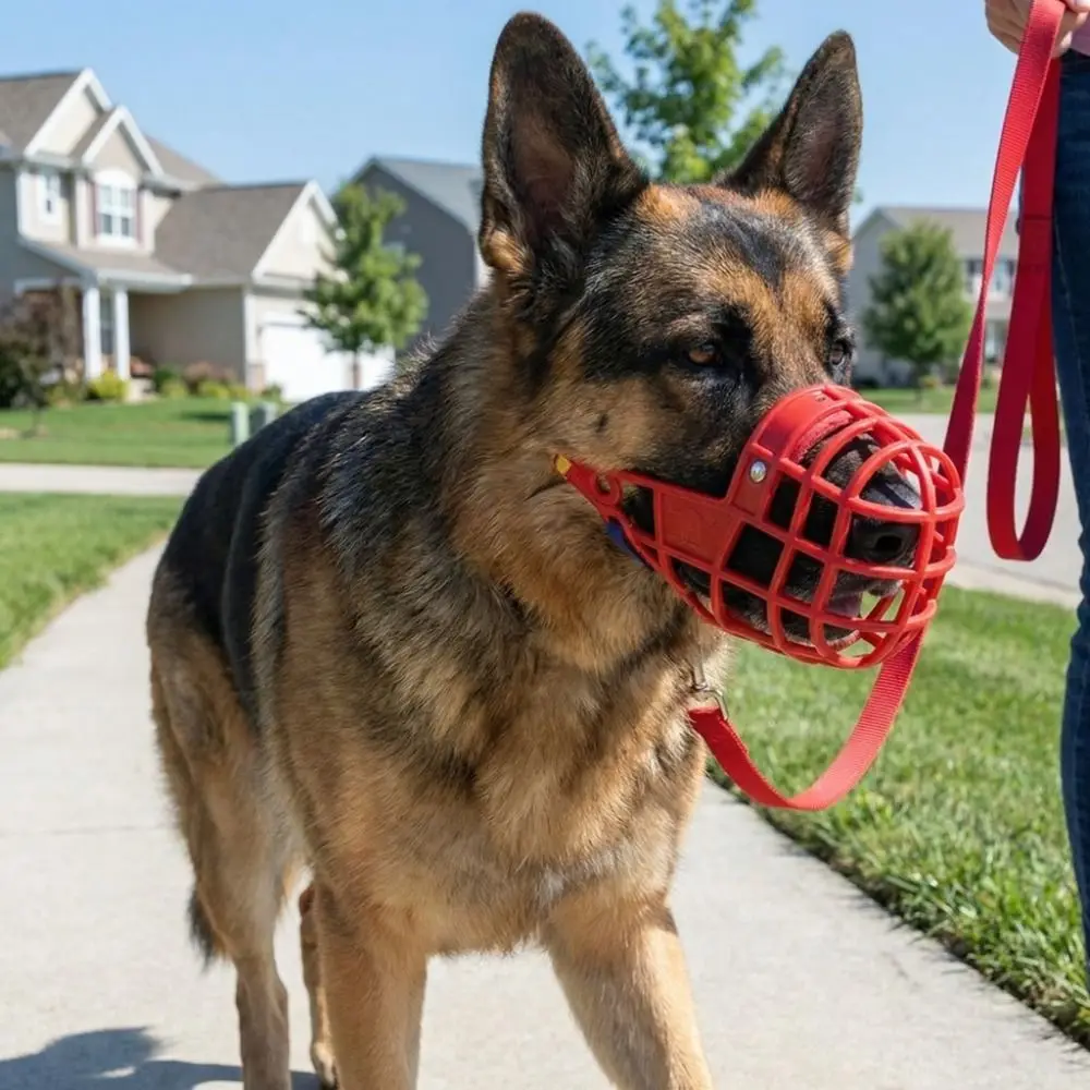 Practical Adjustable Anti-Biting Mouth Cover Comfortable Breathable Dog Mouth Mask Bite Resistant Dog Muzzle Buckle Walking