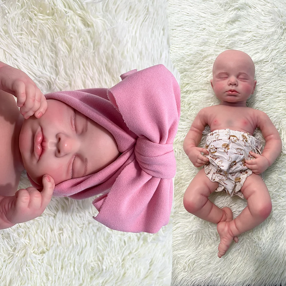 Handmade 3D Painted Soft 20 Inch Baby Soft Flexible 50Cm Loulou Bebe Reborn Girl Full Body Silicone Reborn Dolls Newborn Preemy