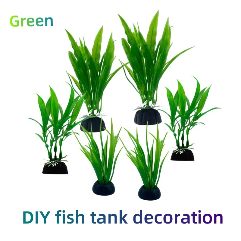 6pcs Packs Aquarium Plants, Fish Tank Decoration green Artificial Fish Tank Decorations For Household And Office Aquarium