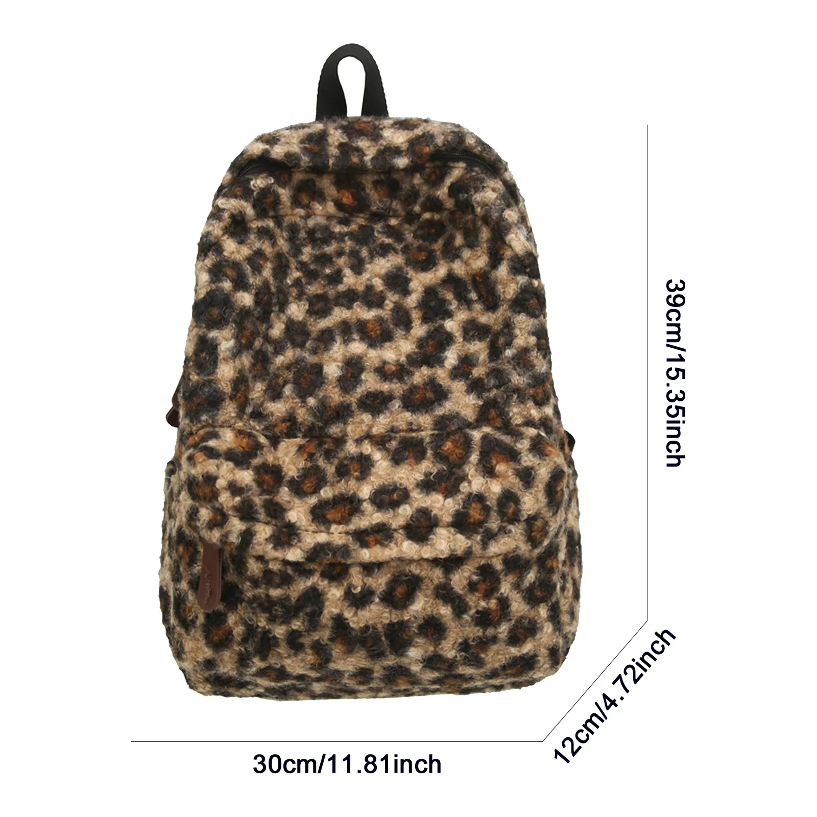 ليوبارد طباعة أفخم على ظهره المرأة عارضة Daypack سعة كبيرة السفر محمول حقيبة الخريف الشتاء طالب حقيبة كتب مدرسية #6