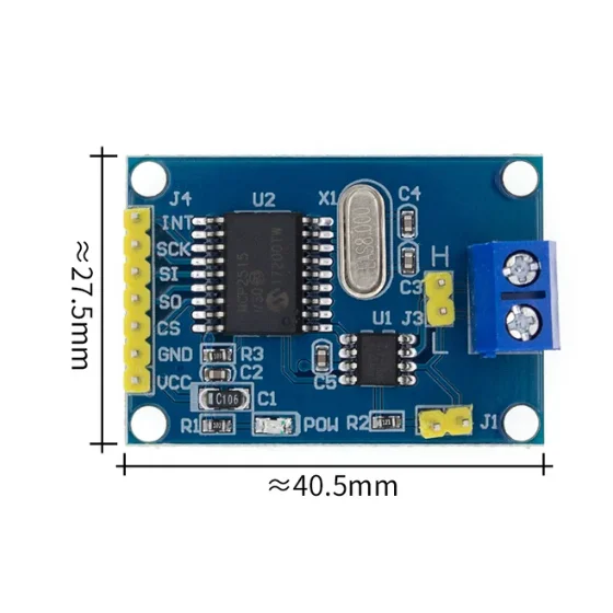 MCP2515 CAN bus TJA1050 receiver SPI protocol 51 microcontroller program routine module