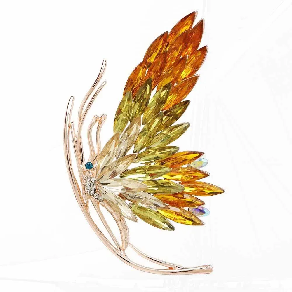 inlaid diamond high-end needle for women Butterfly Pin alloy three-dimensional